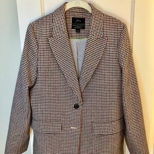 J.Crew Women’s Green/Red/Cream Mini Houndstooth Blazer, Size 10, EUC